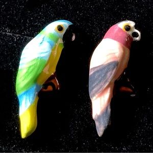Vintage Parrot Lapel Pin Set